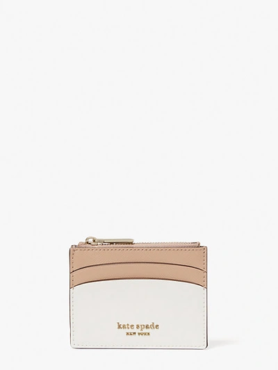 Shop Kate Spade Spencer Coin Cardholder In Parchment/raw Pecan