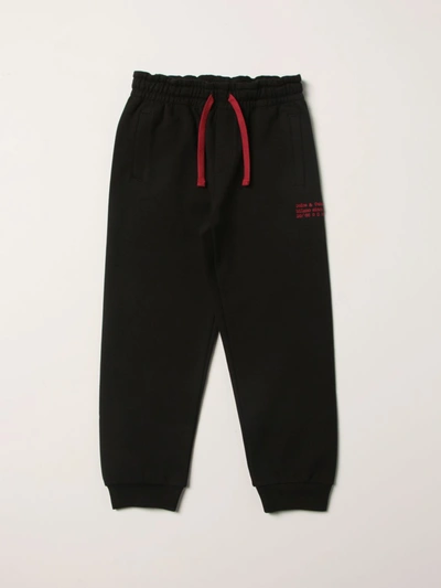 Shop Dolce & Gabbana Cotton Jogging Trousers With Logo In Black