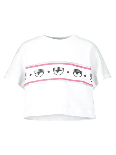 Shop Chiara Ferragni Kids T-shirt For Girls In White
