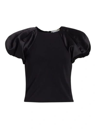 Shop Alice And Olivia Women's Cici Raglan Puff Sleeve Top In Black