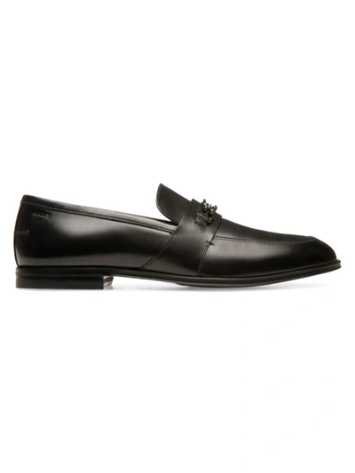 Shop Bally Men's Leather Horsebit Loafers In Black