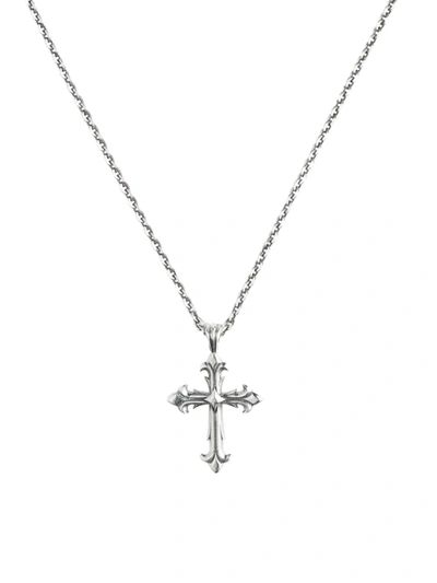 Shop Emanuele Bicocchi Men's Fleury Cross Sterling Silver Necklace