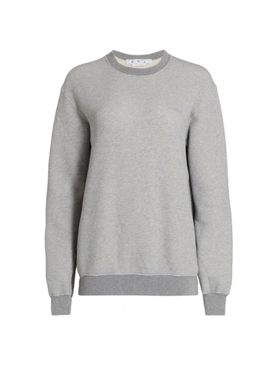 Shop Off-white Women's Diag Crewneck Sweatshirt In Melange Grey