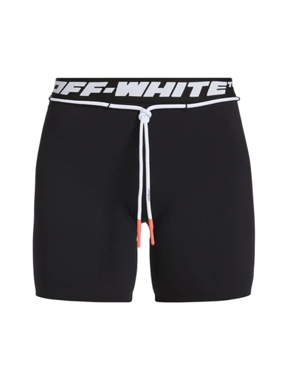 Shop Off-white Women's Athletic Logo Drawstring Shorts In Black