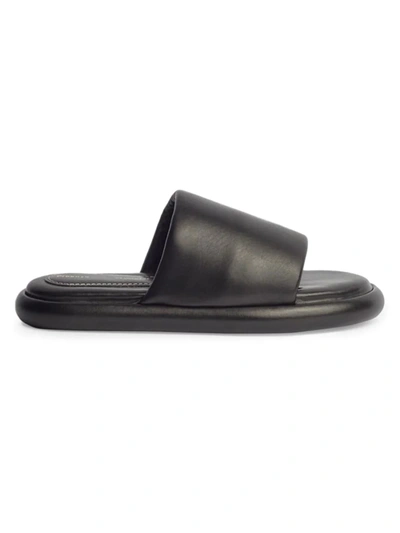 Shop Proenza Schouler Women's Padded Leather Slides In Black