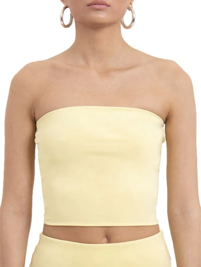 Shop Andamane Women's Gwen Tube Top In Pale Yellow