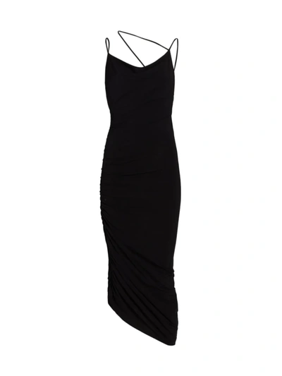 Shop Andamane Irina Draped Midi Dress In Black