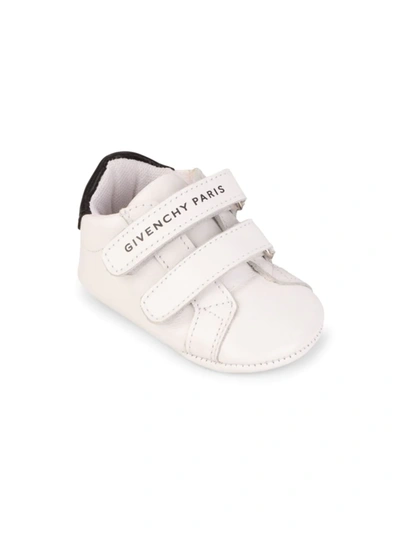 Shop Givenchy Baby's Logo Leather Booties In White