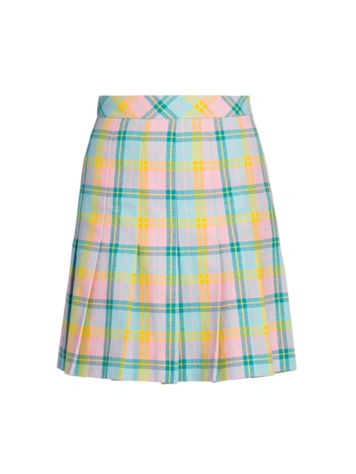 Shop Moschino Toy Buttons Plaid Miniskirt In Fantasy Print