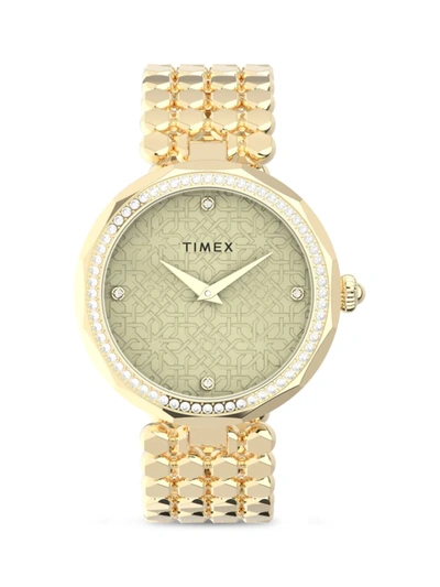 Shop Timex Men's Asheville Goldtone & Crystal Bracelet Watch