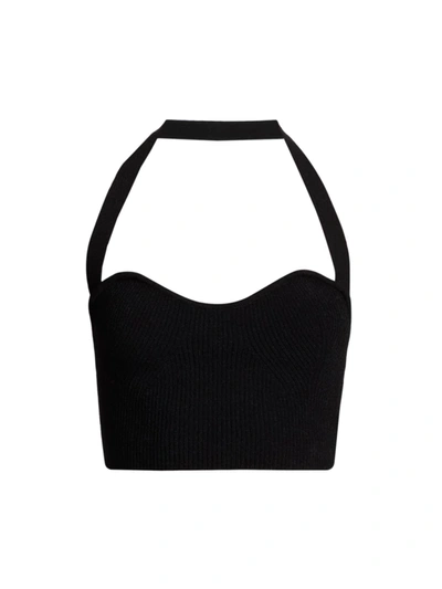 Shop Michael Kors Women's Halter Bralette Top In Black