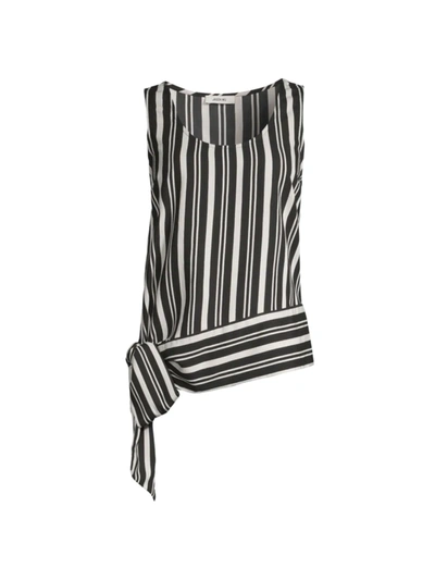 Shop Jason Wu Women's Striped Asymmetric Top In Black White