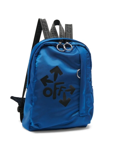 Shop Off-white Mini Logo Backpack In Blue Black
