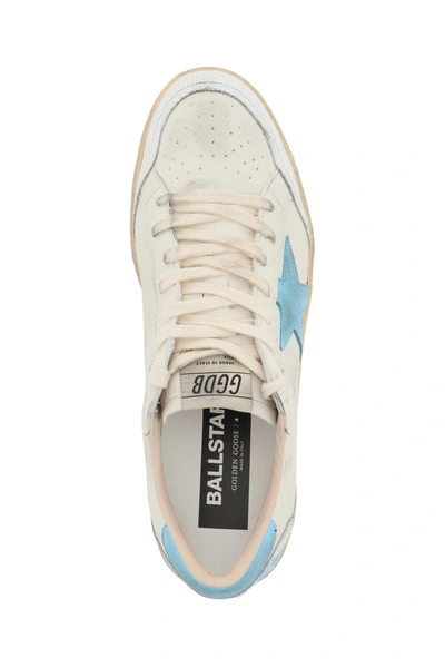 Shop Golden Goose Ballstar Sneakers In White,light Blue