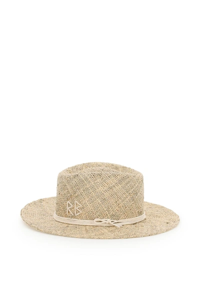 Shop Ruslan Baginskiy Pierced Gambler Hat With Chain In Beige