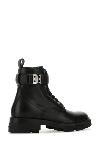Givenchy Man Terra Ankle Boot In Black Leather With 4g Buckle | ModeSens