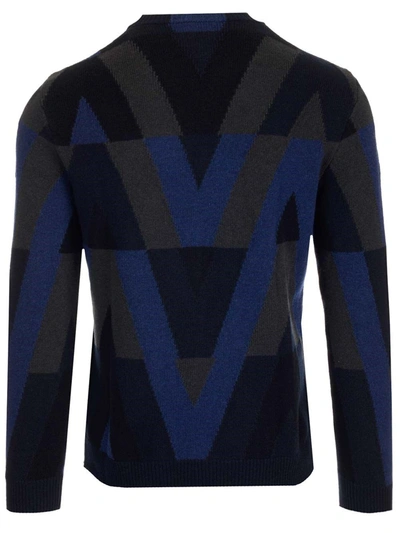 Shop Valentino Men's Blue Wool Sweater