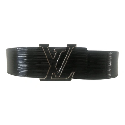 Pre-owned Louis Vuitton Initiales Patent Leather Belt In Black