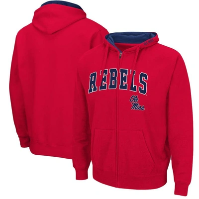 Shop Colosseum Red Ole Miss Rebels Arch & Logo 3.0 Full-zip Hoodie