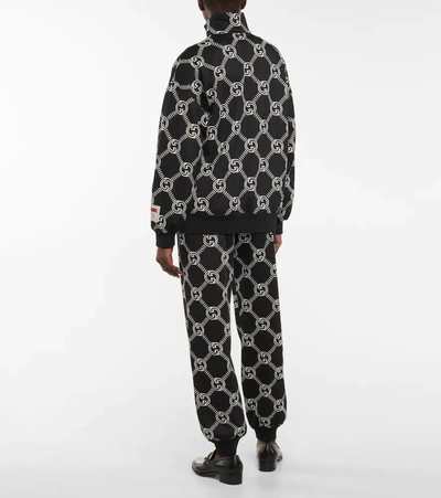 Shop Gucci Interlocking G Jersey Track Jacket In Black/ivory
