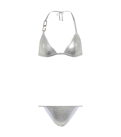 Dolce & Gabbana Logo Triangle Bikini In Argento | ModeSens