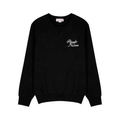Shop Alexander Mcqueen Black Logo-print Cotton Sweatshirt