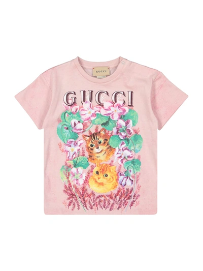 Shop Gucci Kids T-shirt For Girls In Pink