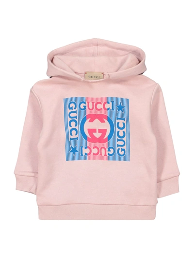 Shop Gucci Kids Hoodie For Boys In Pink