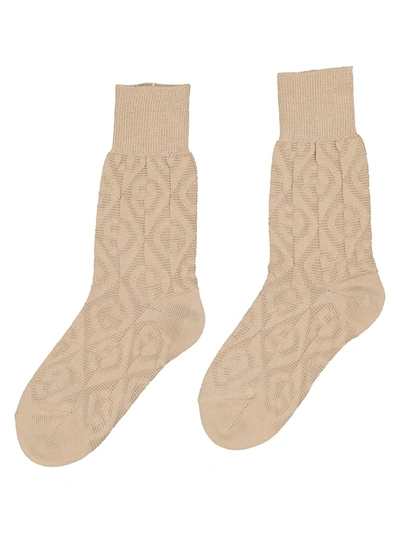 Shop Gucci Kids Socks In Beige