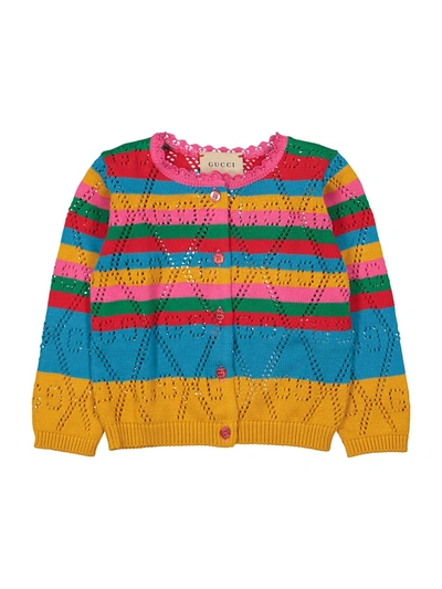 Shop Gucci Kids Cardigan For Girls In Fuchsia