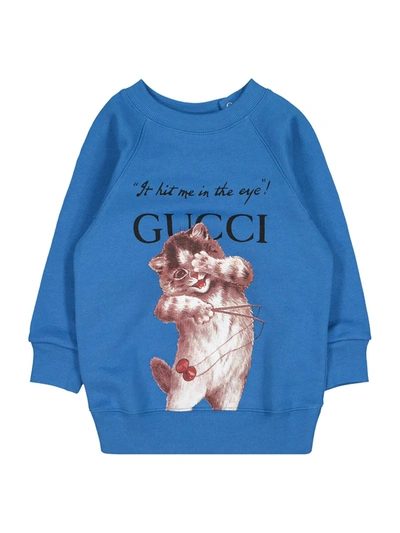 Shop Gucci Kids Sweatshirt For Boys In Blue