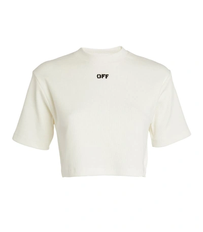 Shop Off-white Cropped Logo T-shirt In White