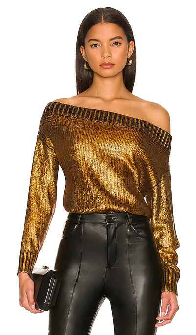 Superdown Marla Sweater In Metallic Copper