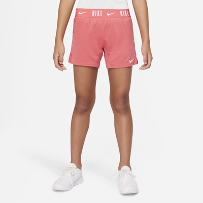 Shop Nike Dri-fit Trophy Big Kids' (girls') 6" Training Shorts In Pink
