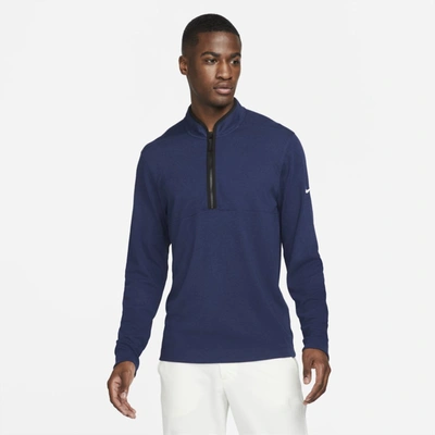 Shop Nike Men's Dri-fit Victory Half-zip Golf Top In Blue