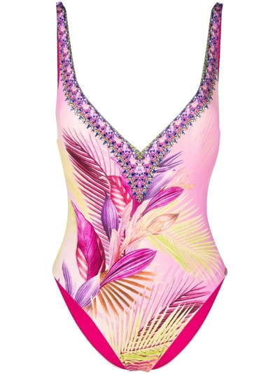 Shop Camilla South Beach Sunrise-print Swimsuit In Pink