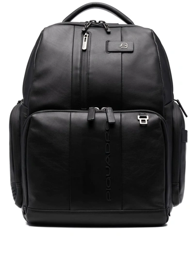 Shop Piquadro Logo-embossed Backpack In Black