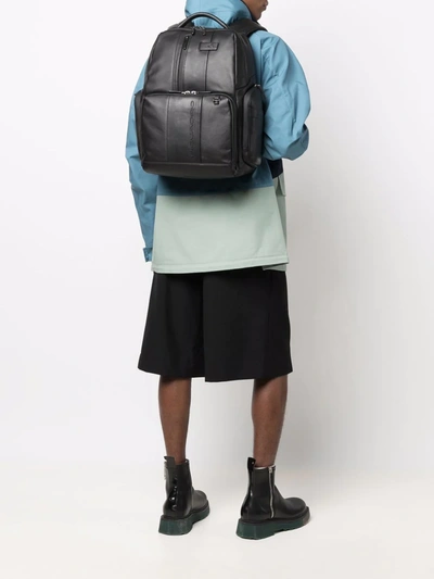 Piquadro Logo-embossed Backpack In Black
