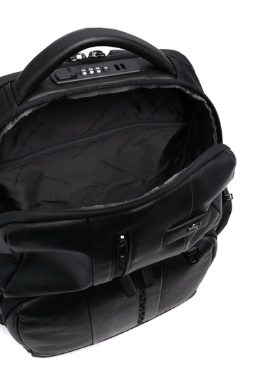 Shop Piquadro Logo-embossed Backpack In Black