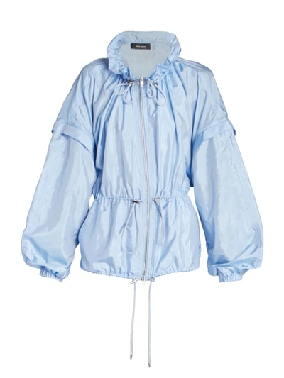 Shop Isabel Marant Dimarik Silk & Nylon Jacket In Light Blue