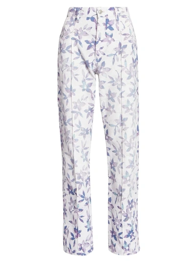 Shop Isabel Marant Women's Nadege Floral Five-pocket Pants In Ecru