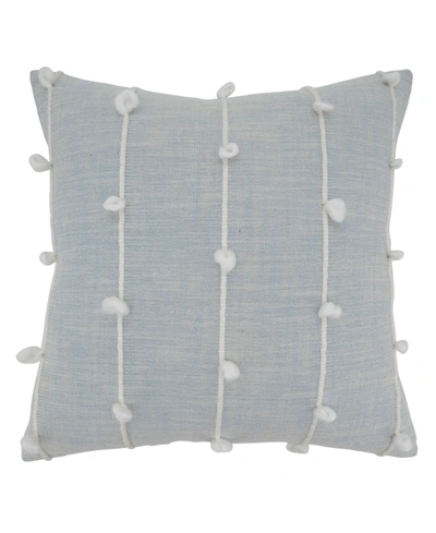 Shop Saro Lifestyle Throw Pillow, 22" X 22" In Light Blue