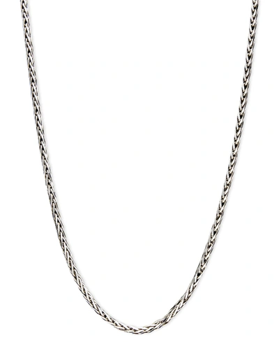 Shop Macy's 14k White Gold Necklace, 20" Diamond Cut Wheat Chain (9/10mm)