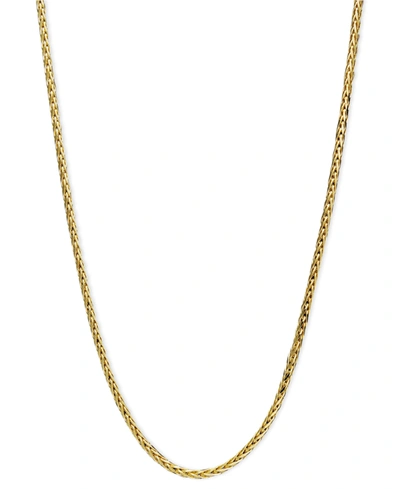 Shop Macy's 14k Gold Necklace, 20" Diamond Cut Wheat Chain (9/10mm) In Yellow Gold