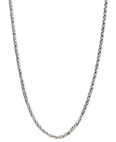 Shop Macy's 14k White Gold Necklace, 18" Diamond Cut Wheat Chain (9/10mm)
