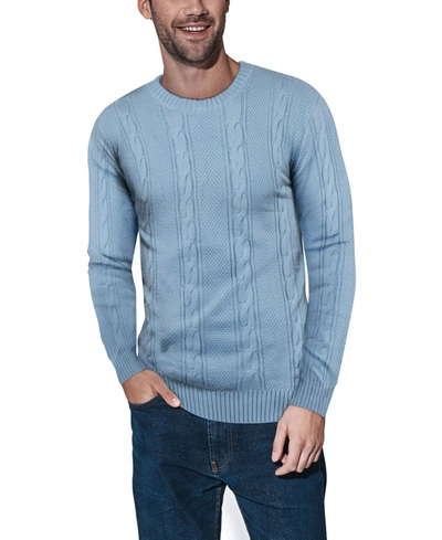 Shop X-ray Men's Cable Knit Sweater In Cashmere Blue