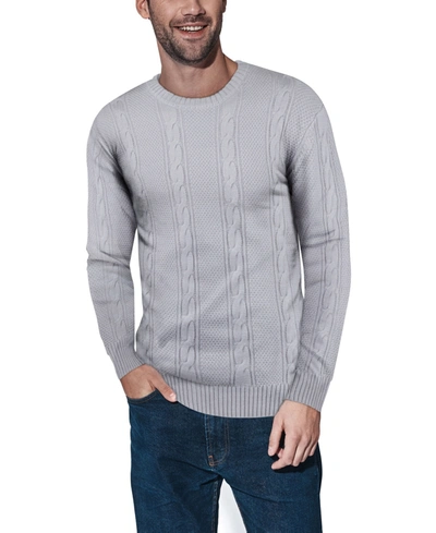 Shop X-ray Men's Cable Knit Sweater In Lilac Hint