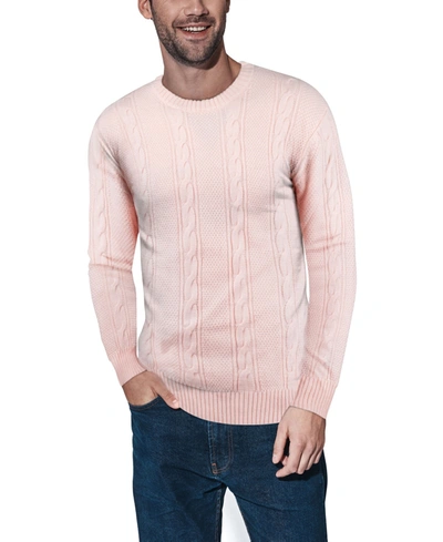 Shop X-ray Men's Cable Knit Sweater In Rosewater