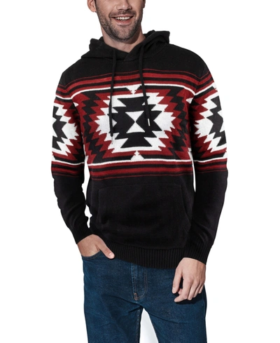 Shop X-ray Men's Aztec Hooded Sweater In Black