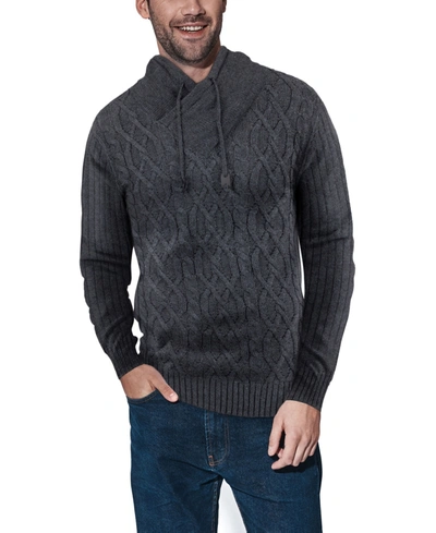 Shop X-ray Men's Shawl Neck Knit Sweater In Charcoal